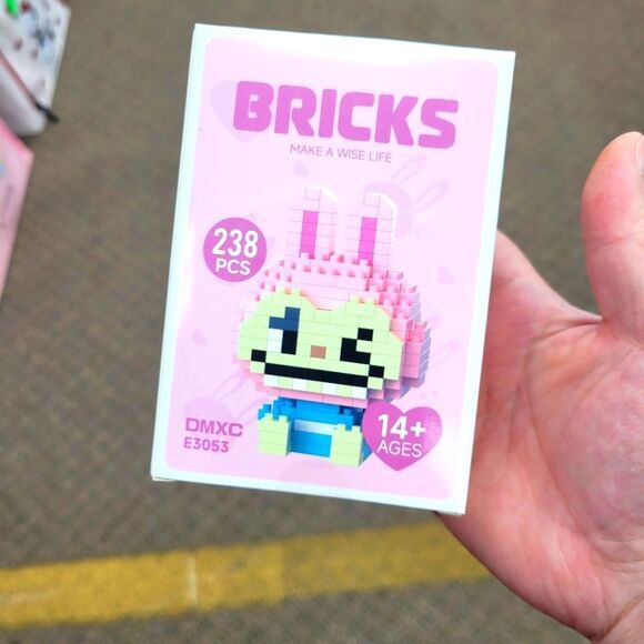Labubu Other - Brand New Labubu Pink Bricks Lego Figure